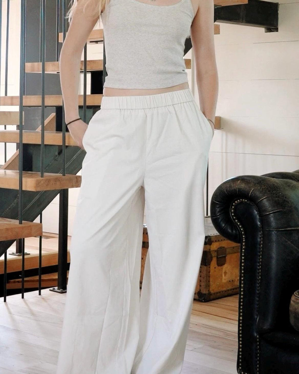 Tall Women Linen cotton style pants tall wide leg flowy full length loose maxi trousers summer spring custom long inseam for tall women
