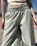 Tall Women's Striped Cotton Blend Wide Leg Pants (34-38" Inseam)